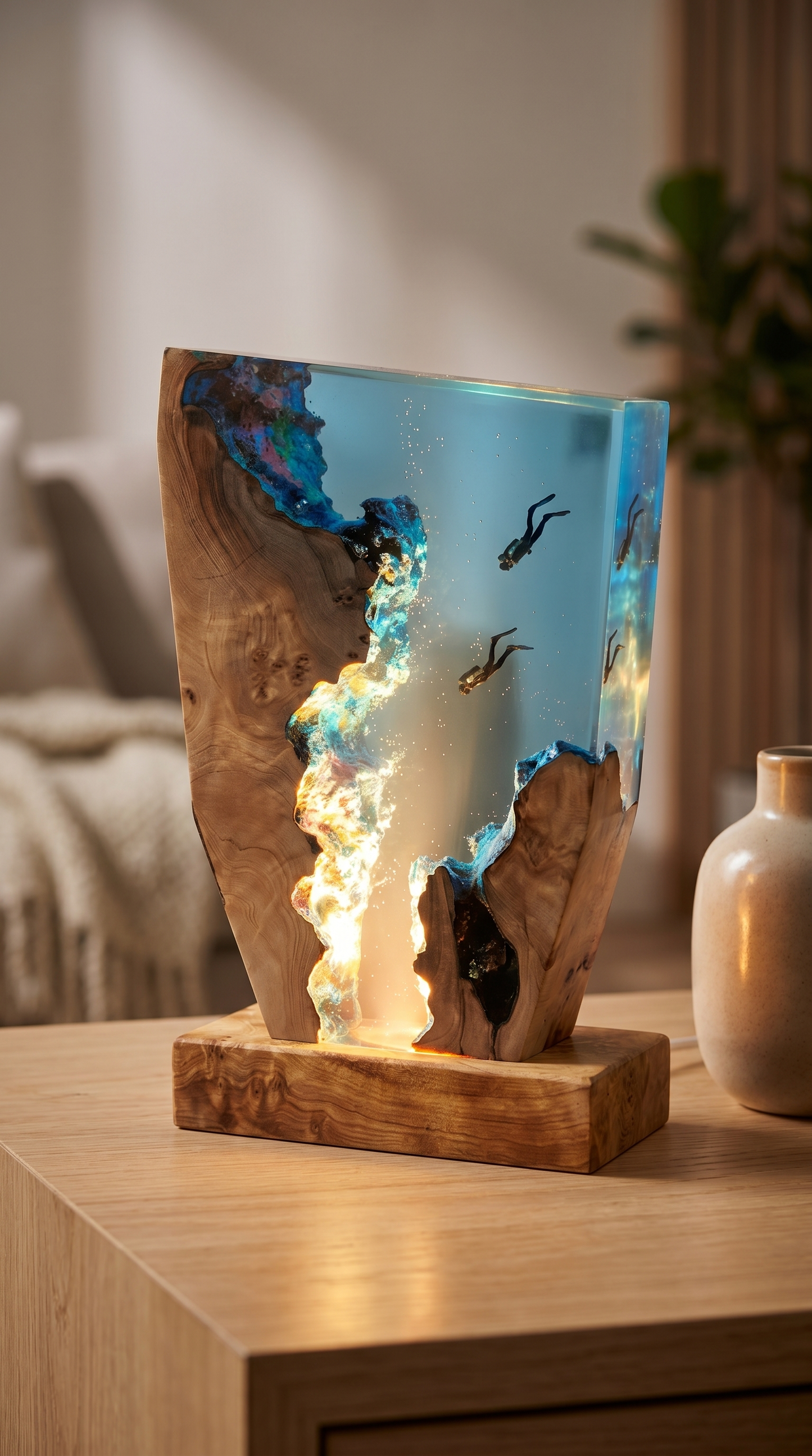 „Coral Kingdom" — Reef Epoxy Lamp